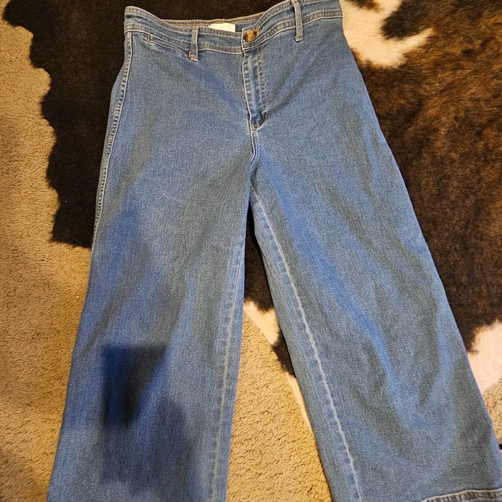 Hm high rise wide leg crop jeans sz 10